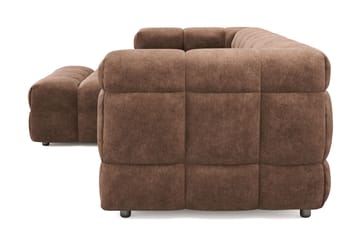4-seters Sofa Elise med Sjeselong Venstre - Brun - Møbler - Sofaer - Sofaer med sjeselong - 4 seters sofa med divan