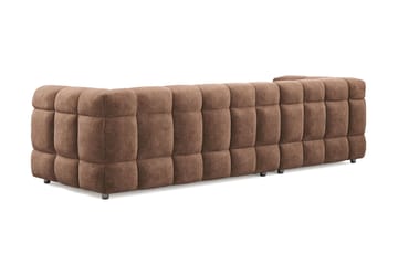 4-seters Sofa Elise med Sjeselong Venstre - Brun - Møbler - Sofaer - Sofaer med sjeselong - 4 seters sofa med divan