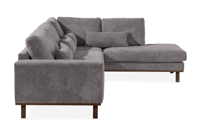 2,5-seter Sofa Cordfløyel - Grå - 4 seters sofa med divan - Sofaer med sjeselong