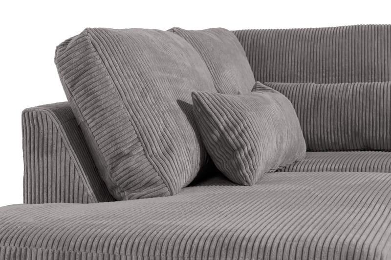 2,5-seter Sofa Cordfløyel - Grå - 4 seters sofa med divan - Sofaer med sjeselong