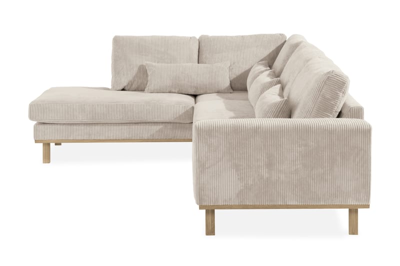 2,5-seter Sofa Haga Cordfløyel - Beige - 4 seters sofa med divan - Sofaer med sjeselong