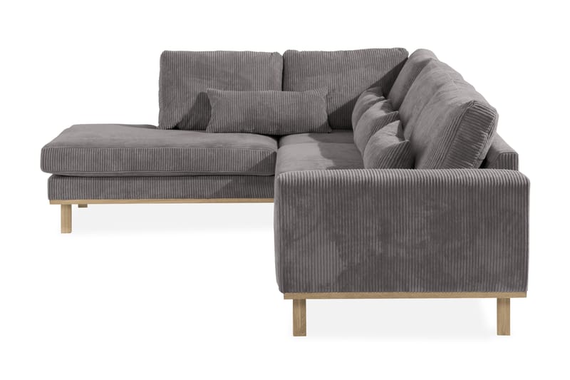 2,5-seter Sofa Haga Cordfløyel - Grå - 4 seters sofa med divan - Sofaer med sjeselong