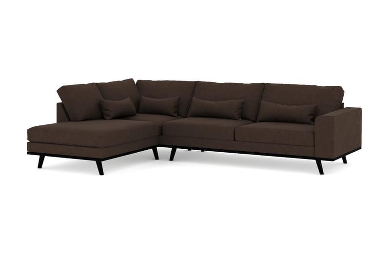 2,5-seters L-Sofa Haga - Brun - 4 seters sofa med divan - Sofaer med sjeselong