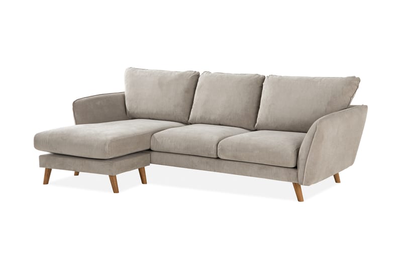 3-seter Divansofa Colt Lyx Venstre - Beige/Eik - 4 seters sofa med divan - Sofaer med sjeselong