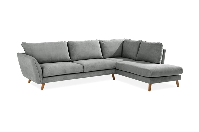 4-seters Sjeselongsofa Colt Lyx Høyre - Grå/Eikefarge - 4 seters sofa med divan - Sofaer med sjeselong