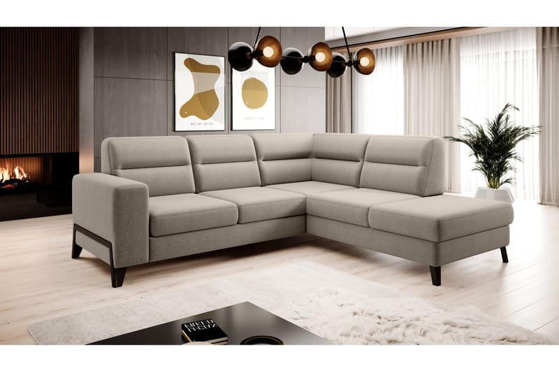 Anglika Sofa m. Sjeselong 4-seters, Beige