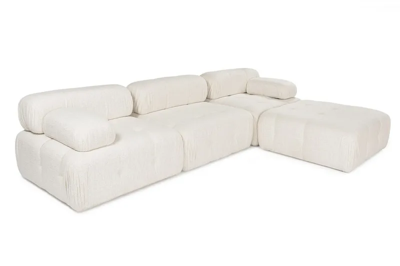 Belgin Boblet Divansofa 3-seters 315 cm bred - Lys / Beige - Møbler - Sofaer - Modulsofaer - Komplett modulsofa