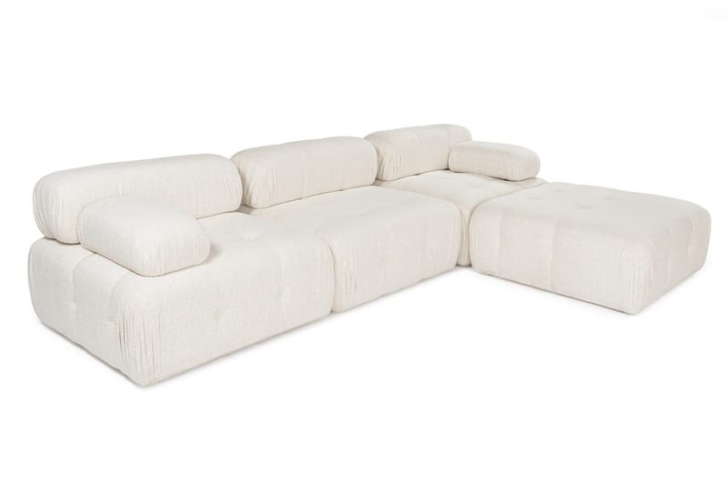 Belgin Boblet Divansofa 3-seters 315 cm bred - Lys / Beige - Møbler - Sofaer - Modulsofaer - Komplett modulsofa