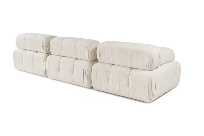 Belgin Boblet Divansofa 3-seters 315 cm bred - Lys / Beige - Møbler - Sofaer - Modulsofaer - Komplett modulsofa