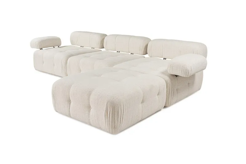 Belgin Boblet Divansofa 3-seters 315 cm bred - Lys / Beige - Møbler - Sofaer - Modulsofaer - Komplett modulsofa