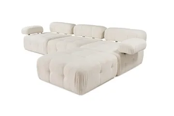 Belgin Boblet Divansofa 3-seters 315 cm bred - Lys / Beige - Møbler - Sofaer - Modulsofaer - Komplett modulsofa