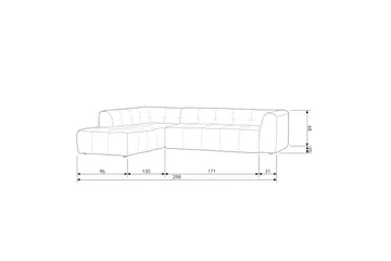 Byxelkroken 4-seters Sofa Venstre - Sand - Møbler - Sofaer - Sofaer med sjeselong - 4 seters sofa med divan