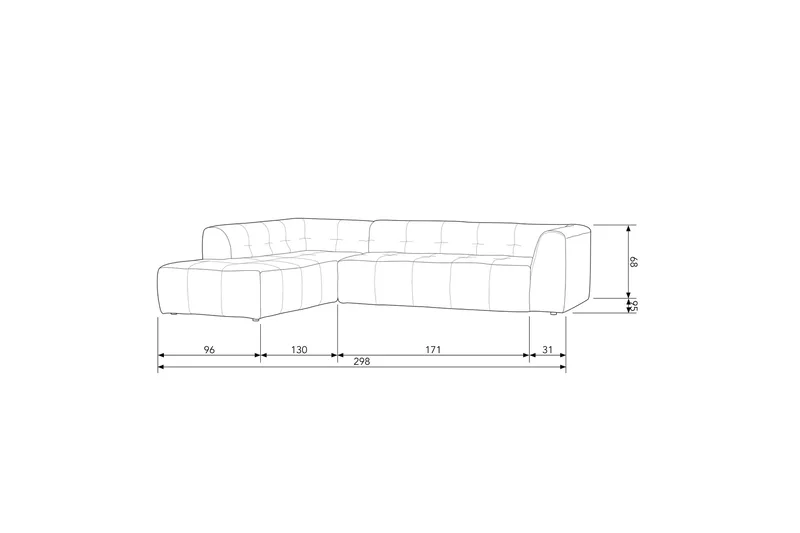 Byxelkroken 4-seters Sofa Venstre - Sand - Møbler - Sofaer - Sofaer med sjeselong - 4 seters sofa med divan