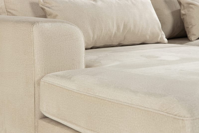 Copenhagen 4-seters Høyrevendt L-formet Divansofa i Fløyel - Beige - Møbler - Sofaer - Sofaer med sjeselong - 4 seters sofa med divan