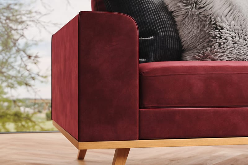 Copenhagen 4-seters Høyrevendt L-formet Divansofa i Fløyel - Lilla - Møbler - Sofaer - Sofaer med sjeselong - 4 seters sofa med divan