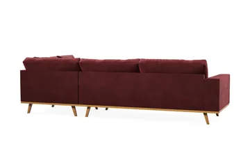 Copenhagen 4-seters Høyrevendt L-formet Divansofa i Fløyel - Lilla - Møbler - Sofaer - Sofaer med sjeselong - 4 seters sofa med divan