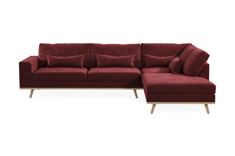 Copenhagen 4-seters Høyrevendt L-formet Divansofa i Fløyel - Lilla - Møbler - Sofaer - Sofaer med sjeselong - 4 seters sofa med divan