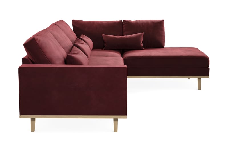 Copenhagen 4-seters Høyrevendt L-formet Divansofa i Fløyel - Lilla - Møbler - Sofaer - Sofaer med sjeselong - 4 seters sofa med divan