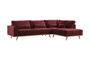 Copenhagen 4-seters Høyrevendt L-formet Divansofa i Fløyel - Lilla - Møbler - Sofaer - Sofaer med sjeselong - 4 seters sofa med divan