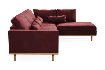 Copenhagen 4-seters Høyrevendt L-formet Divansofa i Fløyel - Lilla - Møbler - Sofaer - Sofaer med sjeselong - 4 seters sofa med divan