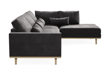 Copenhagen 4-seters Høyrevendt L-formet Divansofa i Fløyel - Mørk grå - Møbler - Sofaer - Sofaer med sjeselong - 4 seters sofa med divan