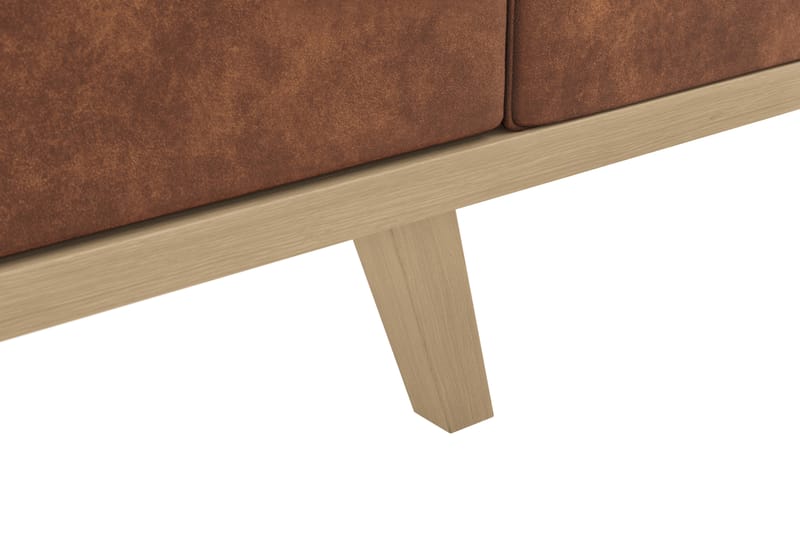 Copenhagen 4-seters Høyrevendt L-formet Divansofa i Kunstlær - Brun - Møbler - Sofaer - Sofaer med sjeselong - 4 seters sofa med divan