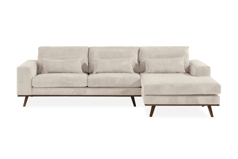 Copenhagen 4-seters Høyrevendt L-formet Divansofa i Manchester - Beige - Møbler - Sofaer - Sofaer med sjeselong - 4 seters sofa med divan