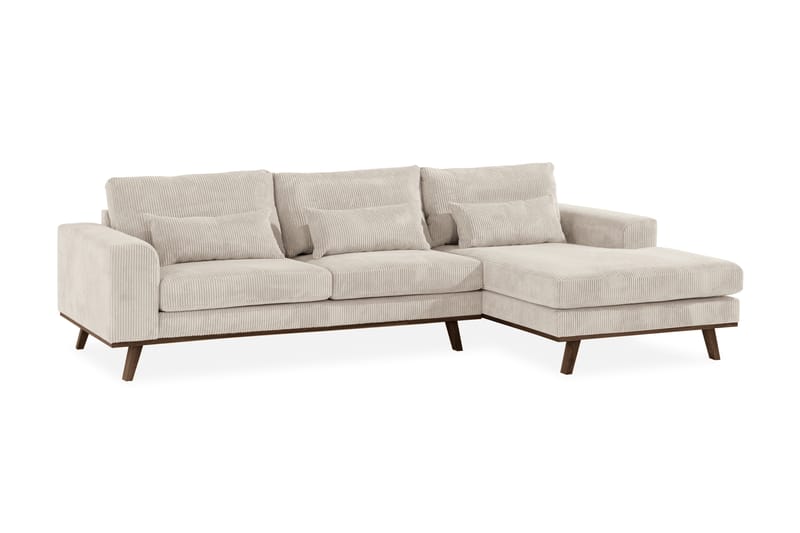 Copenhagen 4-seters Høyrevendt L-formet Divansofa i Manchester - Beige - Møbler - Sofaer - Sofaer med sjeselong - 4 seters sofa med divan