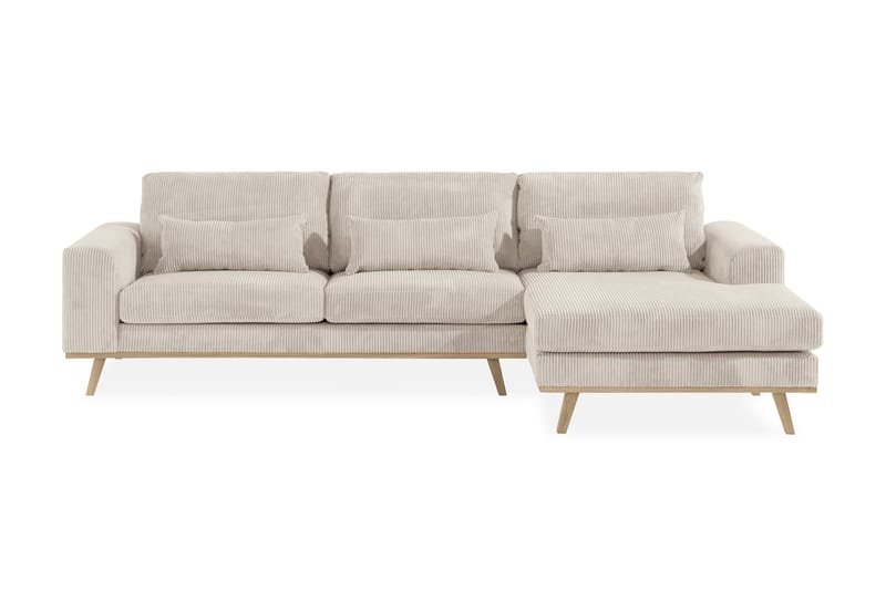 Copenhagen 4-seters Høyrevendt L-formet Divansofa i Manchester - Beige - Møbler - Sofaer - Sofaer med sjeselong - 4 seters sofa med divan
