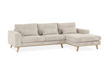 Copenhagen 4-seters Høyrevendt L-formet Divansofa i Manchester - Beige - Møbler - Sofaer - Sofaer med sjeselong - 4 seters sofa med divan