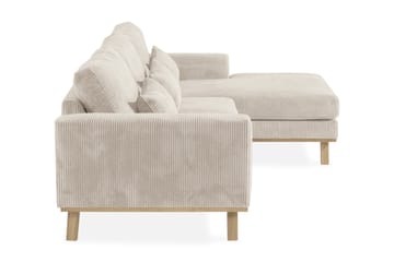 Copenhagen 4-seters Høyrevendt L-formet Divansofa i Manchester - Beige - Møbler - Sofaer - Sofaer med sjeselong - 4 seters sofa med divan