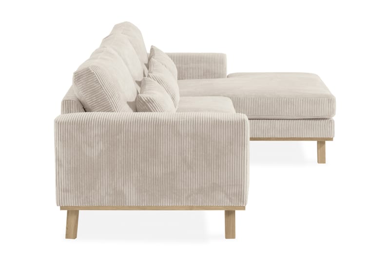 Copenhagen 4-seters Høyrevendt L-formet Divansofa i Manchester - Beige - Møbler - Sofaer - Sofaer med sjeselong - 4 seters sofa med divan