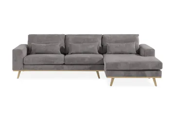 Copenhagen 4-seters Høyrevendt L-formet Divansofa i Manchester - Mørk grå - Møbler - Sofaer - Sofaer med sjeselong - 4 seters sofa med divan