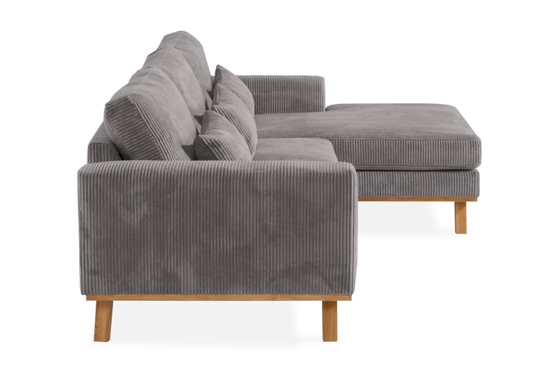 Copenhagen 4-seters Høyrevendt L-formet Divansofa i Manchester - Mørk grå - Møbler - Sofaer - Sofaer med sjeselong - 4 seters sofa med divan