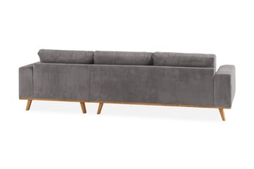 Copenhagen 4-seters Høyrevendt L-formet Divansofa i Manchester - Mørk grå - Møbler - Sofaer - Sofaer med sjeselong - 4 seters sofa med divan