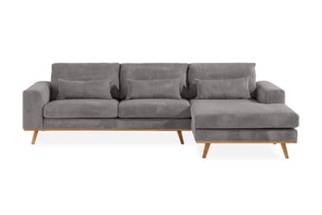 Copenhagen 4-seters Høyrevendt L-formet Divansofa i Manchester - Mørk grå - Møbler - Sofaer - Sofaer med sjeselong - 4 seters sofa med divan