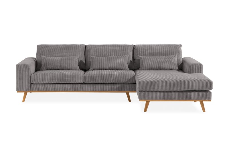 Copenhagen 4-seters Høyrevendt L-formet Divansofa i Manchester - Mørk grå - Møbler - Sofaer - Sofaer med sjeselong - 4 seters sofa med divan