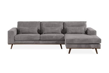 Copenhagen 4-seters Høyrevendt L-formet Divansofa i Manchester - Mørk grå - Møbler - Sofaer - Sofaer med sjeselong - 4 seters sofa med divan