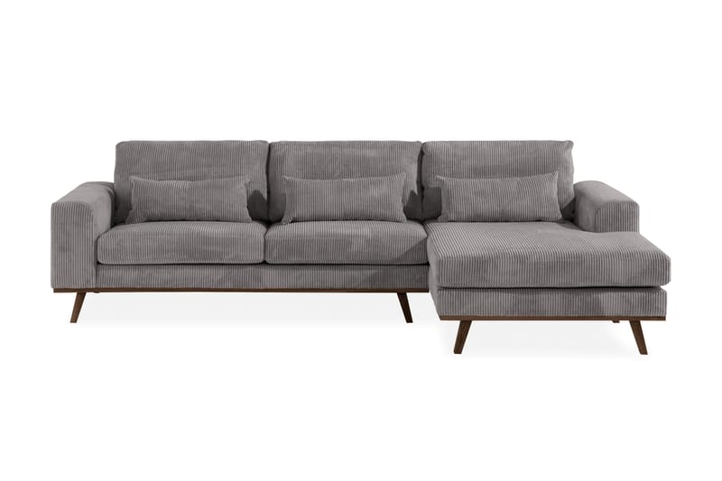 Copenhagen 4-seters Høyrevendt L-formet Divansofa i Manchester - Mørk grå - Møbler - Sofaer - Sofaer med sjeselong - 4 seters sofa med divan