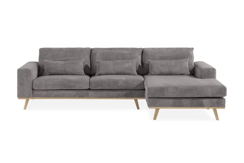 Copenhagen 4-seters Høyrevendt L-formet Divansofa i Manchester - Mørk grå - Møbler - Sofaer - Sofaer med sjeselong - 4 seters sofa med divan