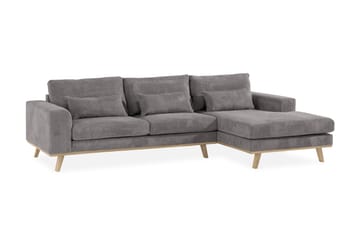 Copenhagen 4-seters Høyrevendt L-formet Divansofa i Manchester - Mørk grå - Møbler - Sofaer - Sofaer med sjeselong - 4 seters sofa med divan