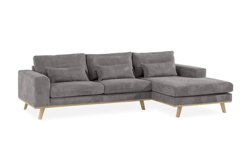 Copenhagen 4-seters Høyrevendt L-formet Divansofa i Manchester - Mørk grå - Møbler - Sofaer - Sofaer med sjeselong - 4 seters sofa med divan
