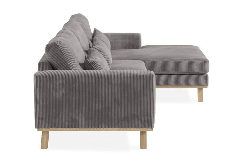 Copenhagen 4-seters Høyrevendt L-formet Divansofa i Manchester - Mørk grå - Møbler - Sofaer - Sofaer med sjeselong - 4 seters sofa med divan