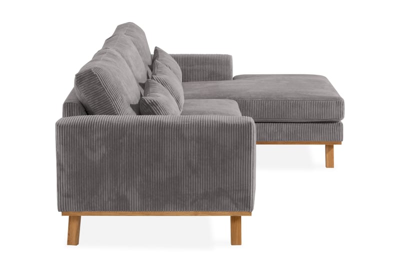 Copenhagen 4-seters Høyrevendt L-formet Divansofa i Manchester - Mørk grå - Møbler - Sofaer - Sofaer med sjeselong - 4 seters sofa med divan