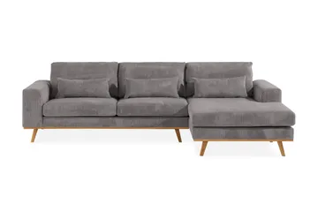 Copenhagen 4-seters Høyrevendt L-formet Divansofa i Manchester - Mørk grå - Møbler - Sofaer - Sofaer med sjeselong - 4 seters sofa med divan