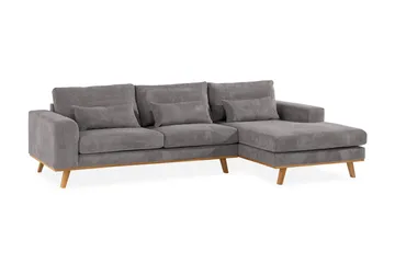 Copenhagen 4-seters Høyrevendt L-formet Divansofa i Manchester - Mørk grå - Møbler - Sofaer - Sofaer med sjeselong - 4 seters sofa med divan