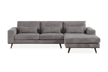 Copenhagen 4-seters Høyrevendt L-formet Divansofa i Manchester - Mørk grå - Møbler - Sofaer - Sofaer med sjeselong - 4 seters sofa med divan