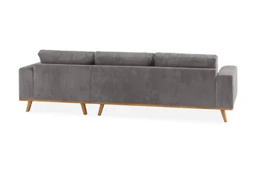 Copenhagen 4-seters Høyrevendt L-formet Divansofa i Manchester - Mørk grå - Møbler - Sofaer - Sofaer med sjeselong - 4 seters sofa med divan