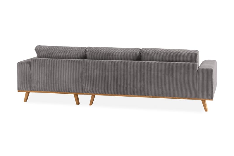 Copenhagen 4-seters Høyrevendt L-formet Divansofa i Manchester - Mørk grå - Møbler - Sofaer - Sofaer med sjeselong - 4 seters sofa med divan