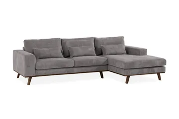 Copenhagen 4-seters Høyrevendt L-formet Divansofa i Manchester - Mørk grå - Møbler - Sofaer - Sofaer med sjeselong - 4 seters sofa med divan
